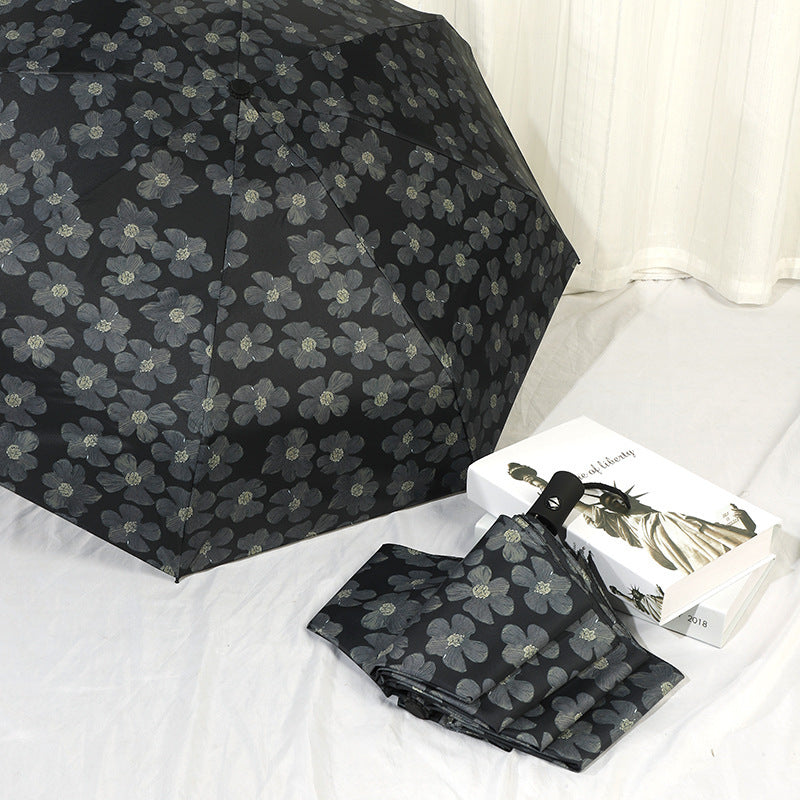 Ladies Mini Folding Umbrella with Elegant Floral Print Stornfield