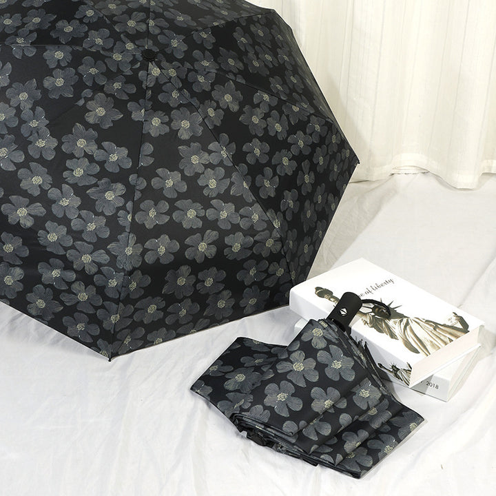 Ladies Mini Folding Umbrella with Elegant Floral Print Stornfield