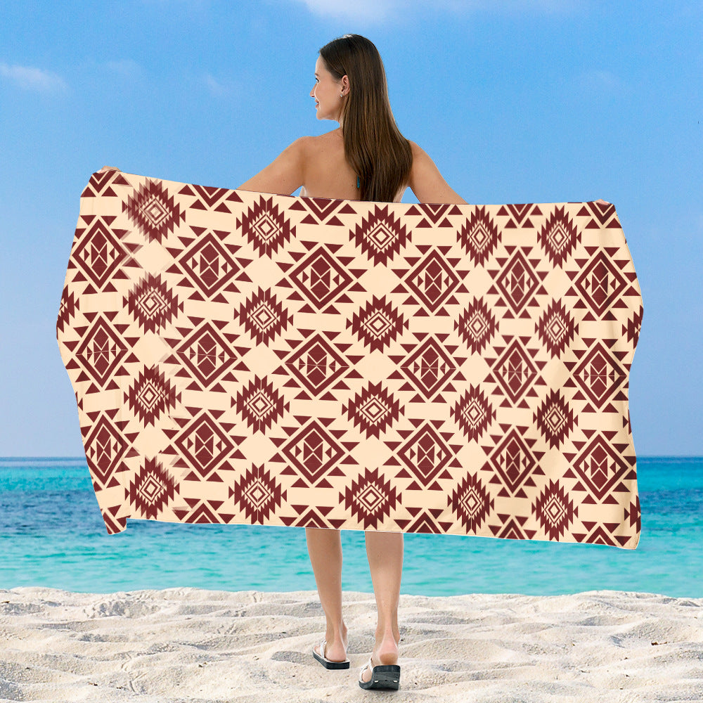 Beach blanket with exclusive geometric tribal design Stornfield