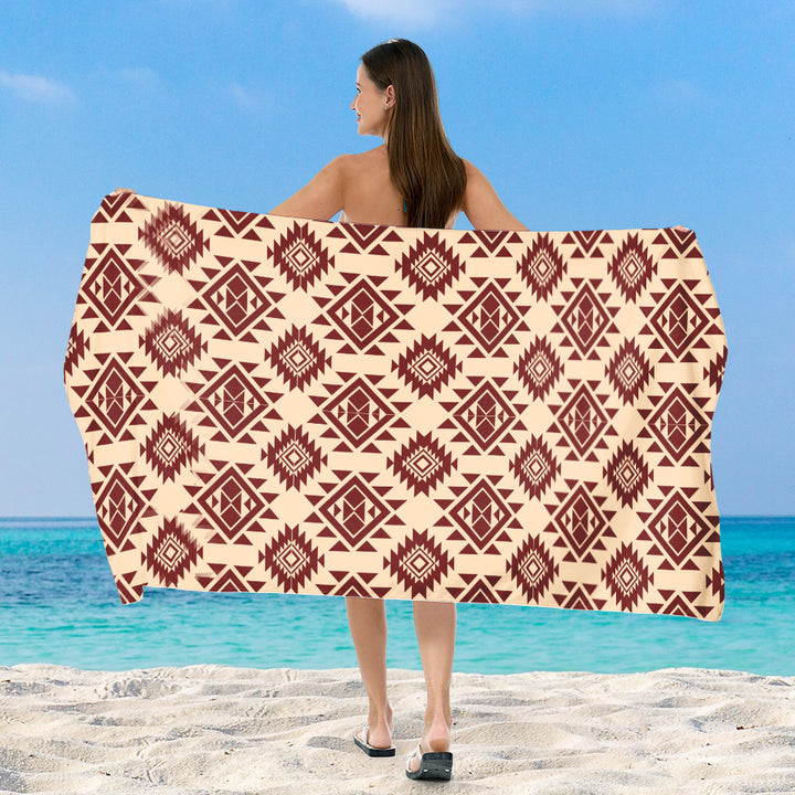 Beach blanket with exclusive geometric tribal design Stornfield
