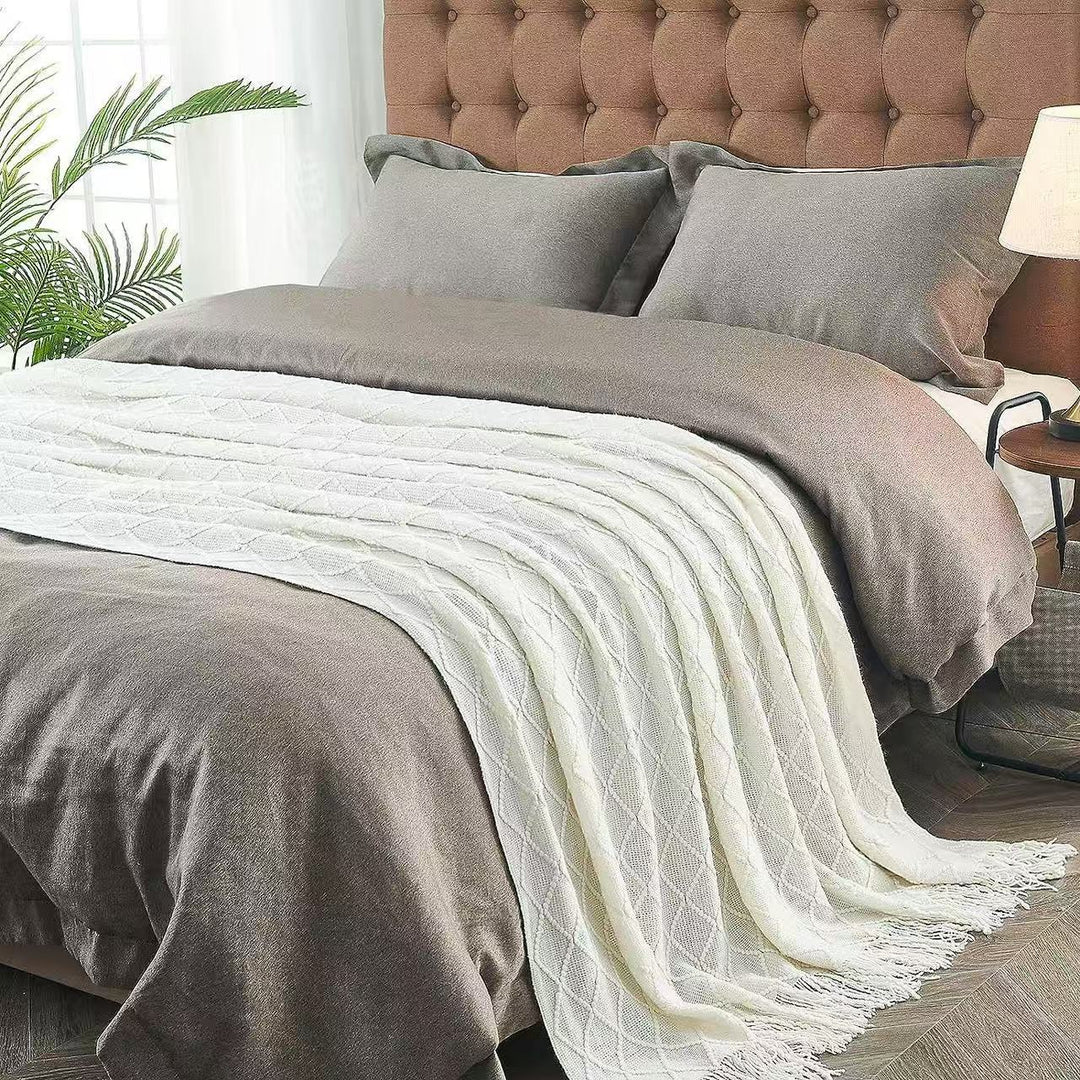 Textured Knit Decorative Throw Blanket