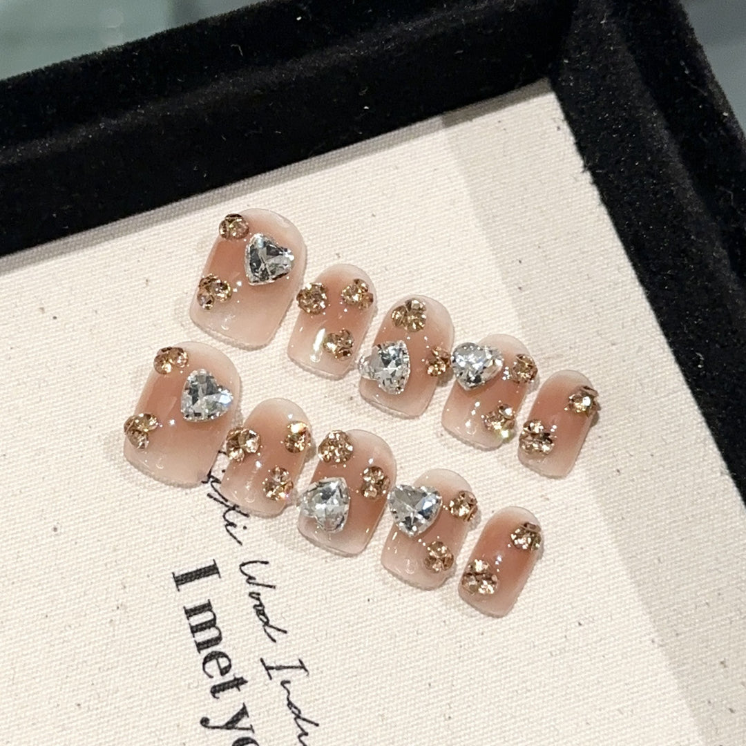 Crystal-Embellished Press-On Nail Set