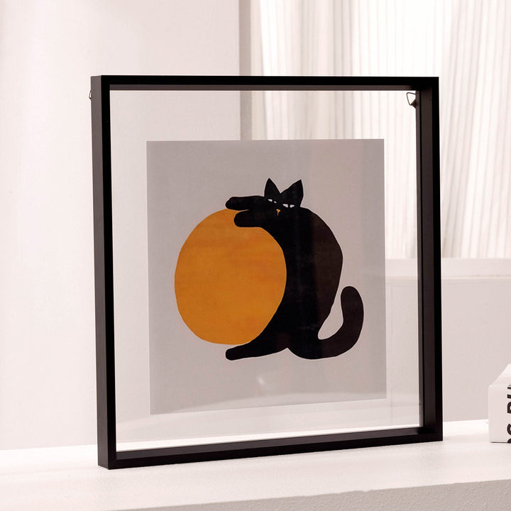 Artistic Framed Cat Illustration