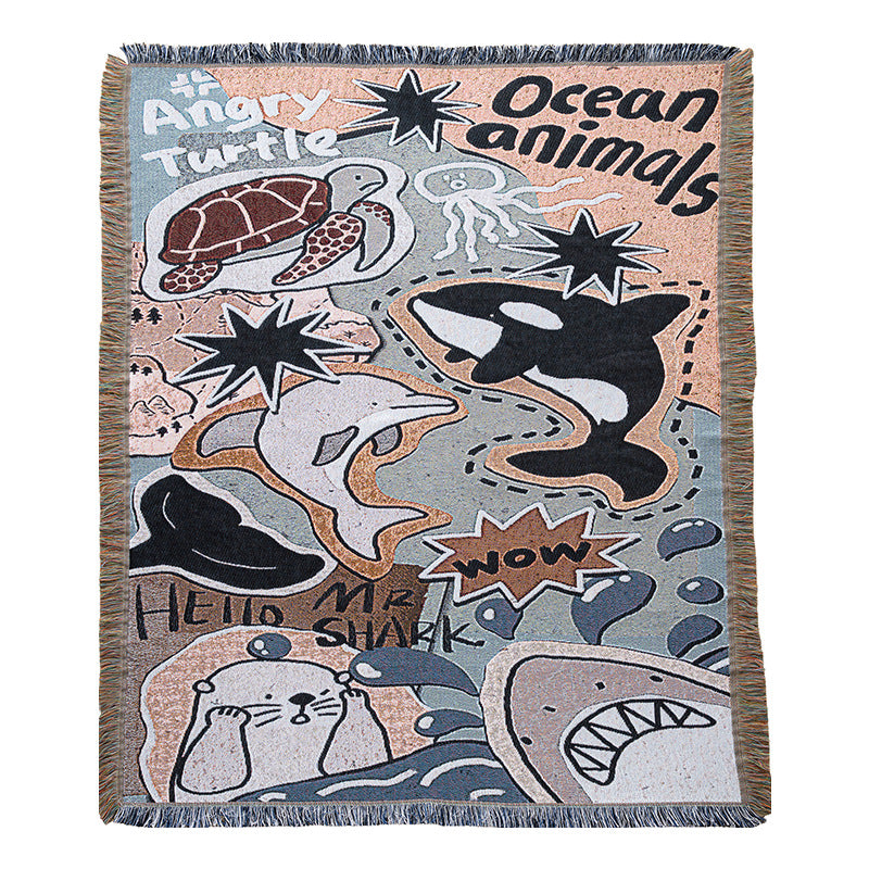 Fun Ocean-Themed Throw Blanket