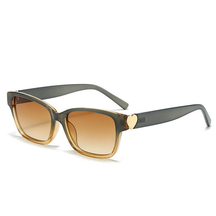 Women's fashionable square sunglasses with heart accents Stornfield
