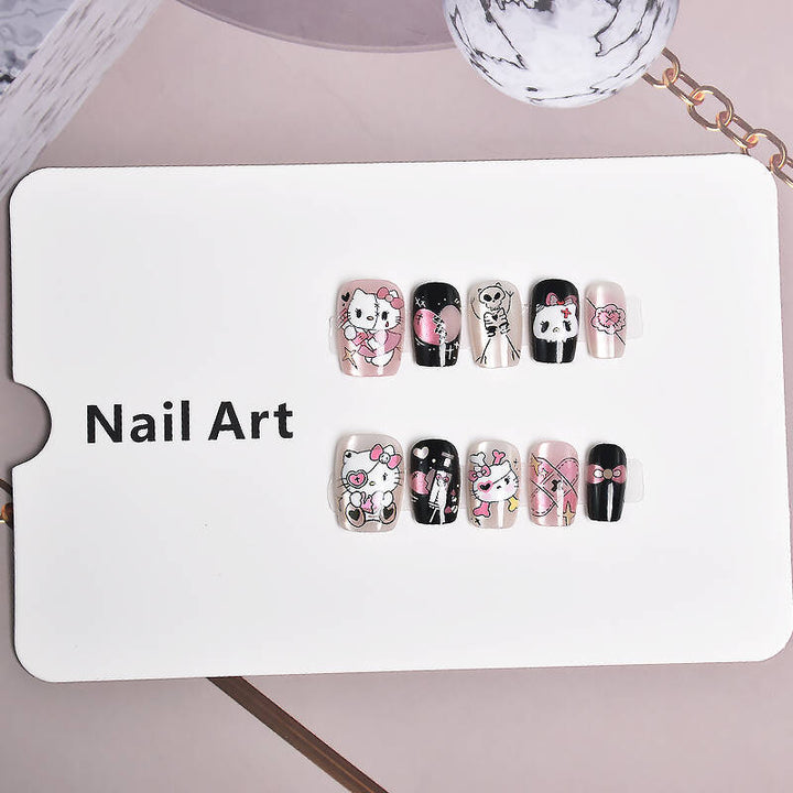 Whimsical Cartoon-Themed Press-On Nail Set Stornfield