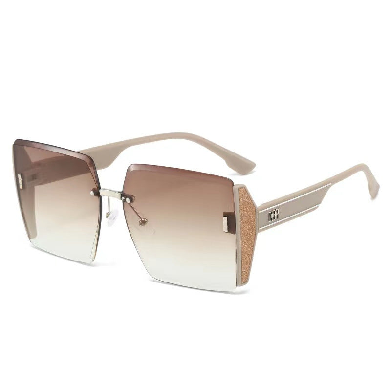 Ladies extravagant square sunglasses frame with glittering accents Stornfield