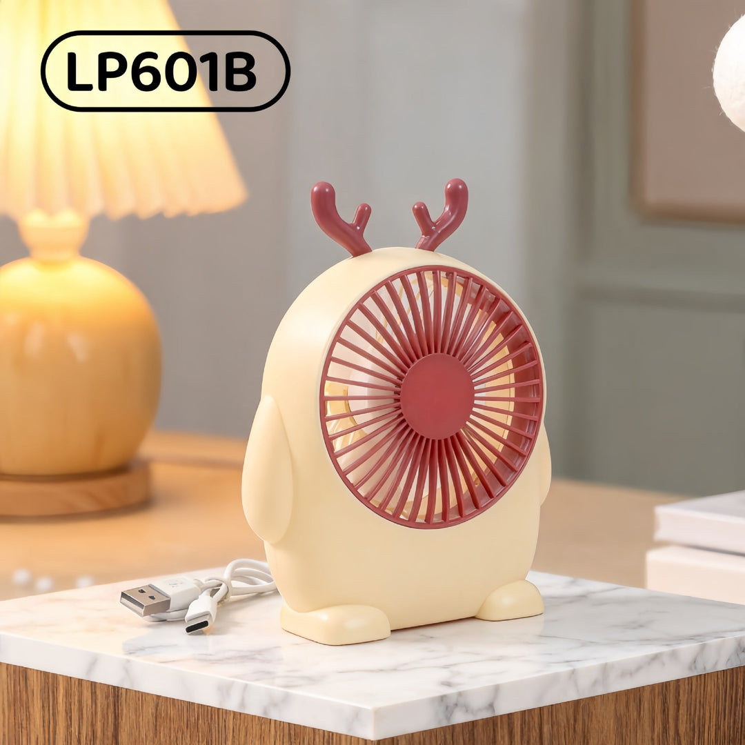 Ladies Portable Mini Table Fan with Cute Character Design Stornfield