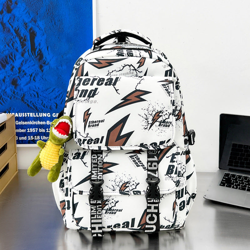 Graphic Print Multi-Pocket Backpack Stornfield