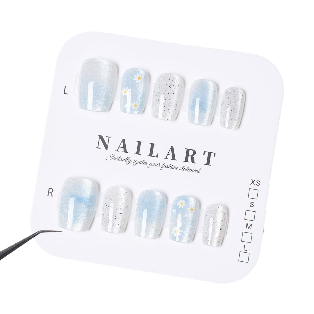 Artistic Floral Print Press-On Nail Set Stornfield