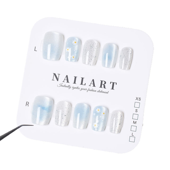 Artistic Floral Print Press-On Nail Set Stornfield