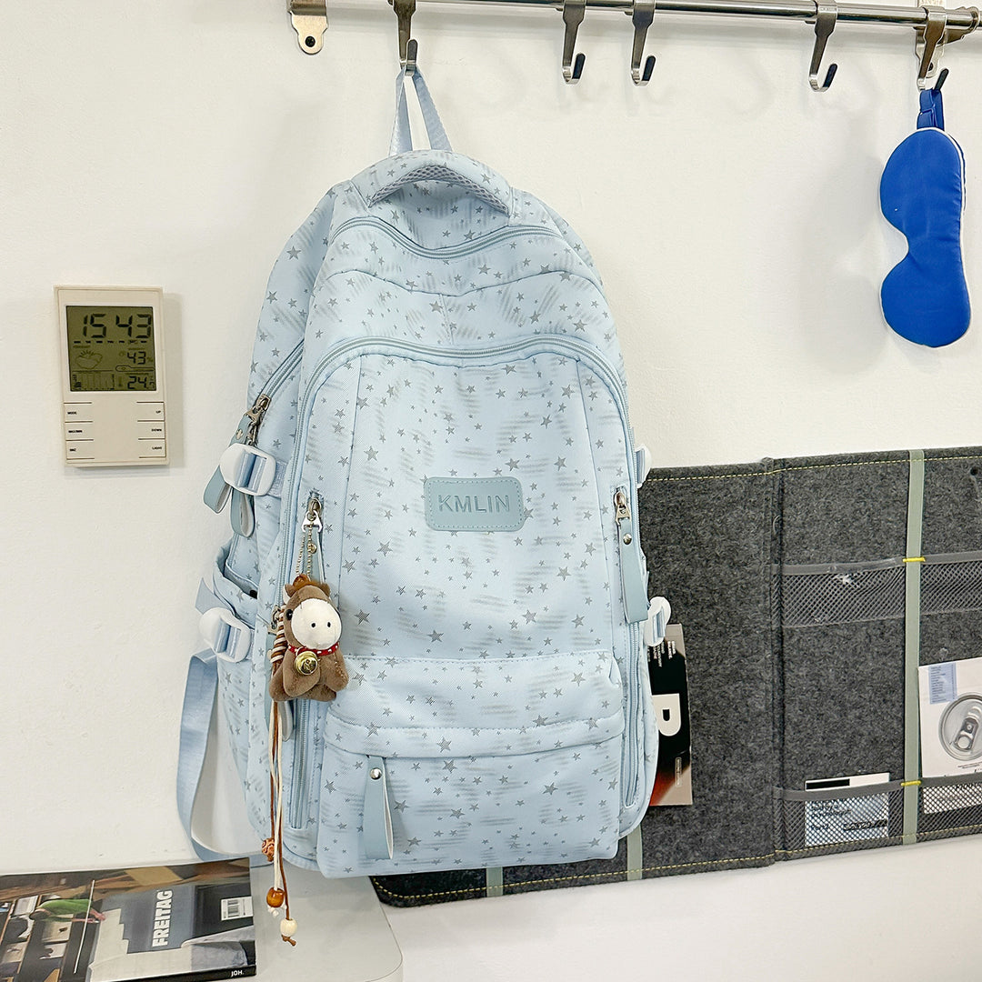 Stylish Multi-Pocket Star-Embellished Backpack Stornfield