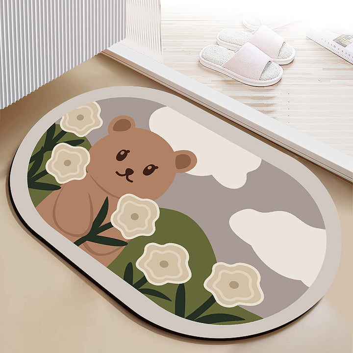 Cute Bunny-Themed Door Mat