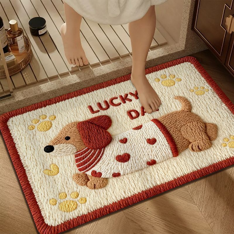 Cute Dog-Themed Bathroom Mat