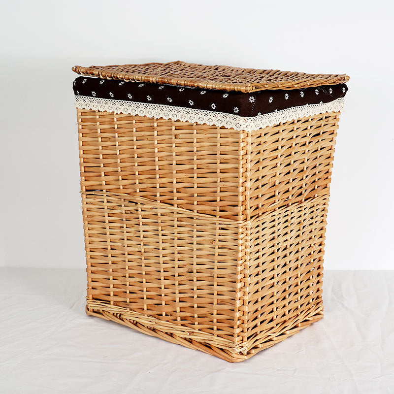 Women's laundry basket with decorative fabric cover and practical lid Stornfield