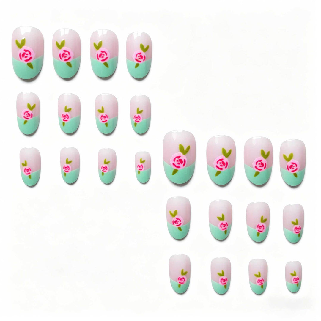 Artistic Floral Gel Nail Art