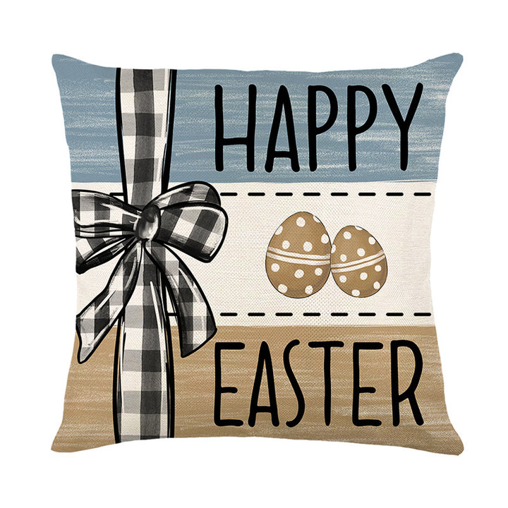 Decorative Linen Easter Bunny Truck Cushion Cover
