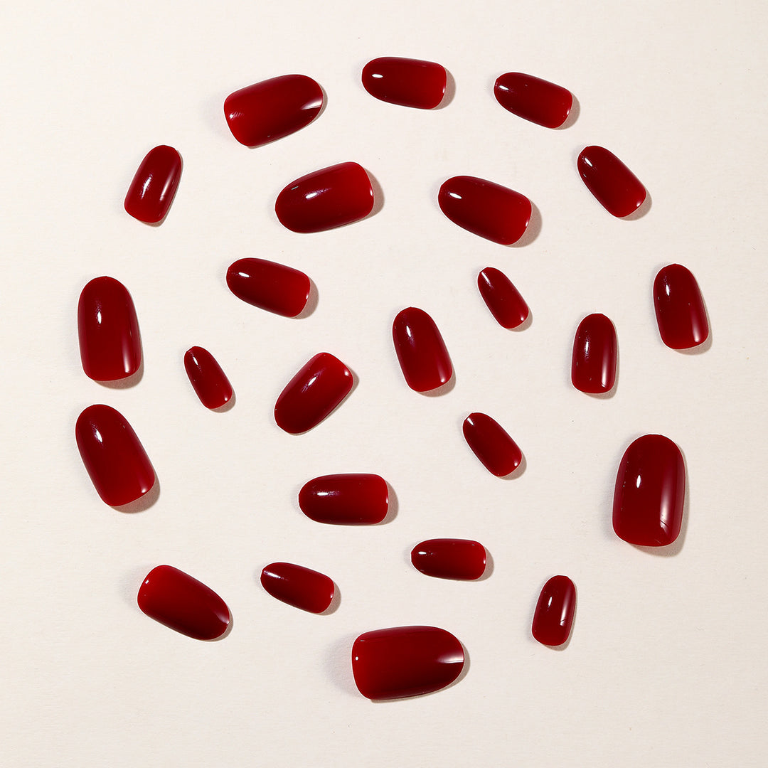 Glossy Almond-Shaped Nail Enhancements Stornfield