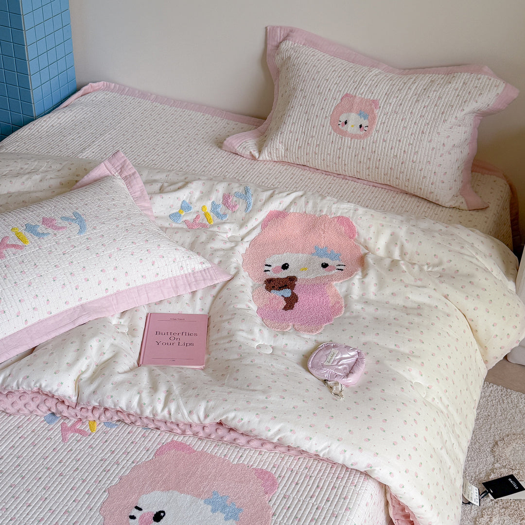Quilted Cotton Kids Duvet Cover and Pillowcase Set