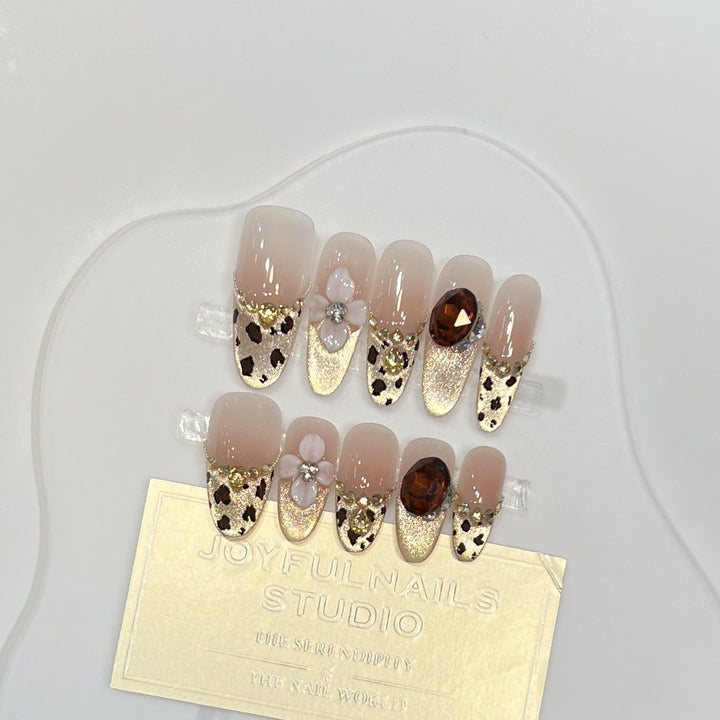 Elegant Stiletto Press-On Nail Set with Decorative Accents Stornfield