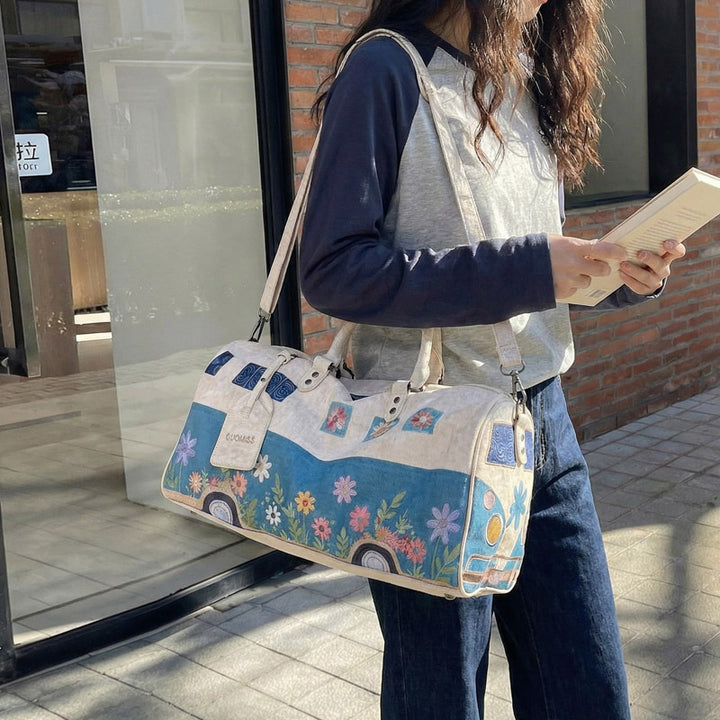 Floral Print Canvas Duffle Bag Stornfield