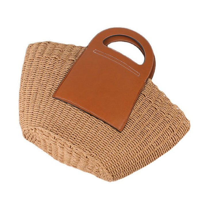 Handbag Made of High-Quality Raffia with Elegant Leather Accents Stornfield