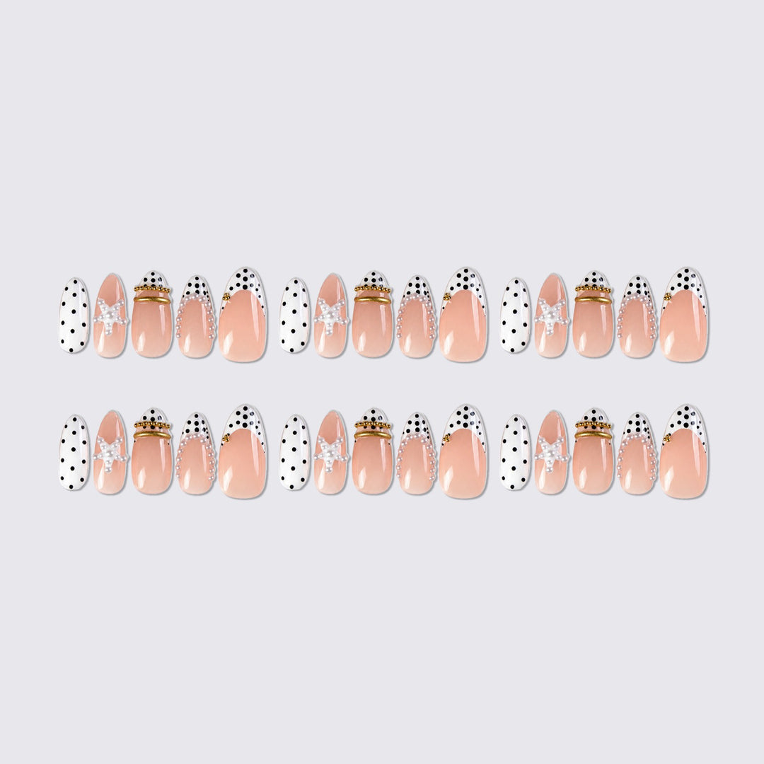 Nail set with elegant pearl and dot accents Stornfield