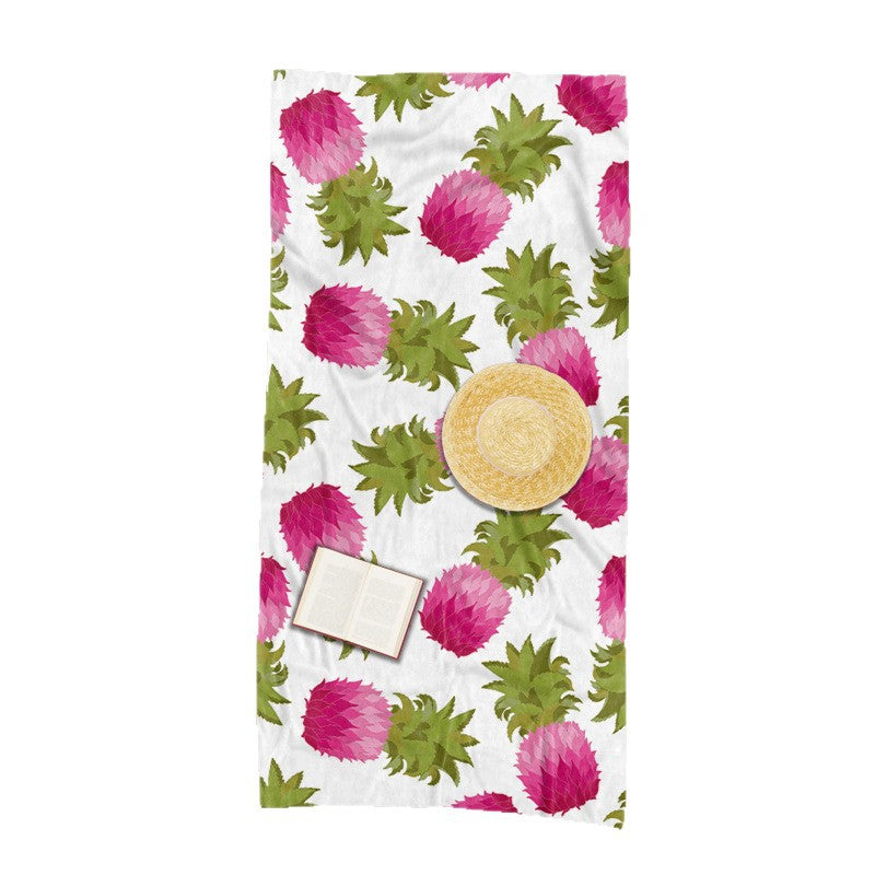 Beach towel with exotic pineapple and palm pattern Stornfield
