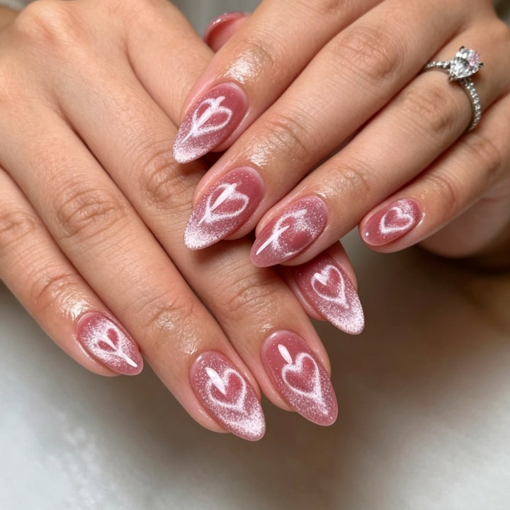 Artificial nails in romantic heart design Stornfield