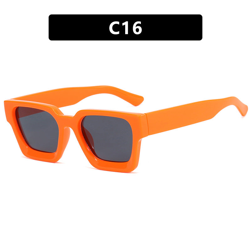 Ladies fashionable square sunglasses with sturdy frame and yellow lenses Stornfield
