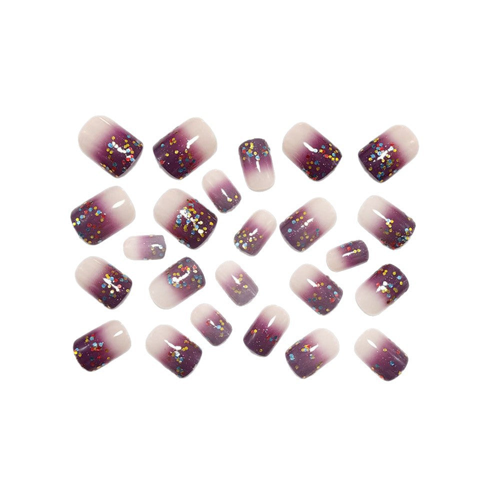 Artificial nails with glitter gradient and colorful accent Stornfield