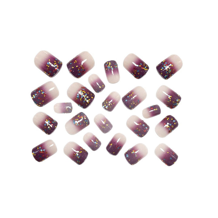 Artificial nails with glitter gradient and colorful accent Stornfield