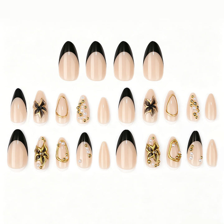 Elegant artificial nails with pearl and gold accents Stornfield