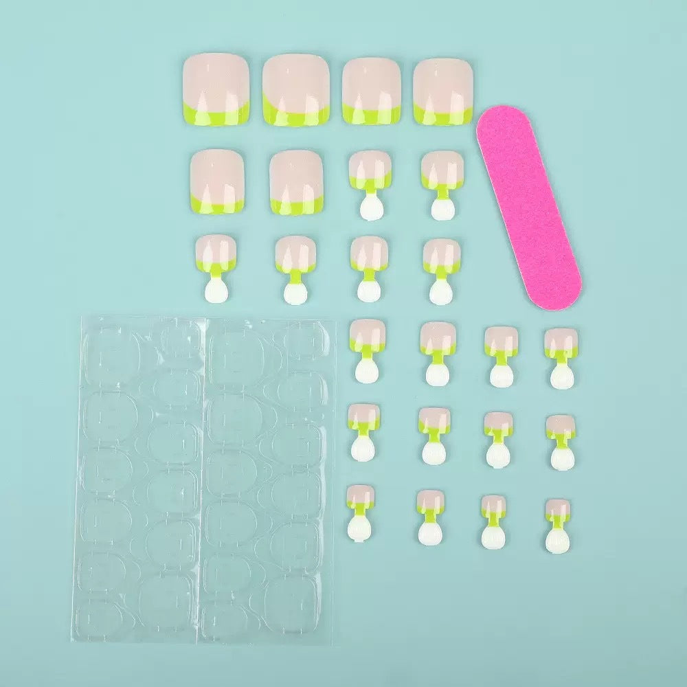 Nail art set with neon French design Stornfield