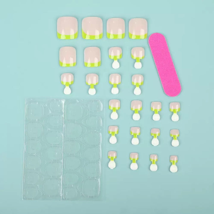 Nail art set with neon French design Stornfield
