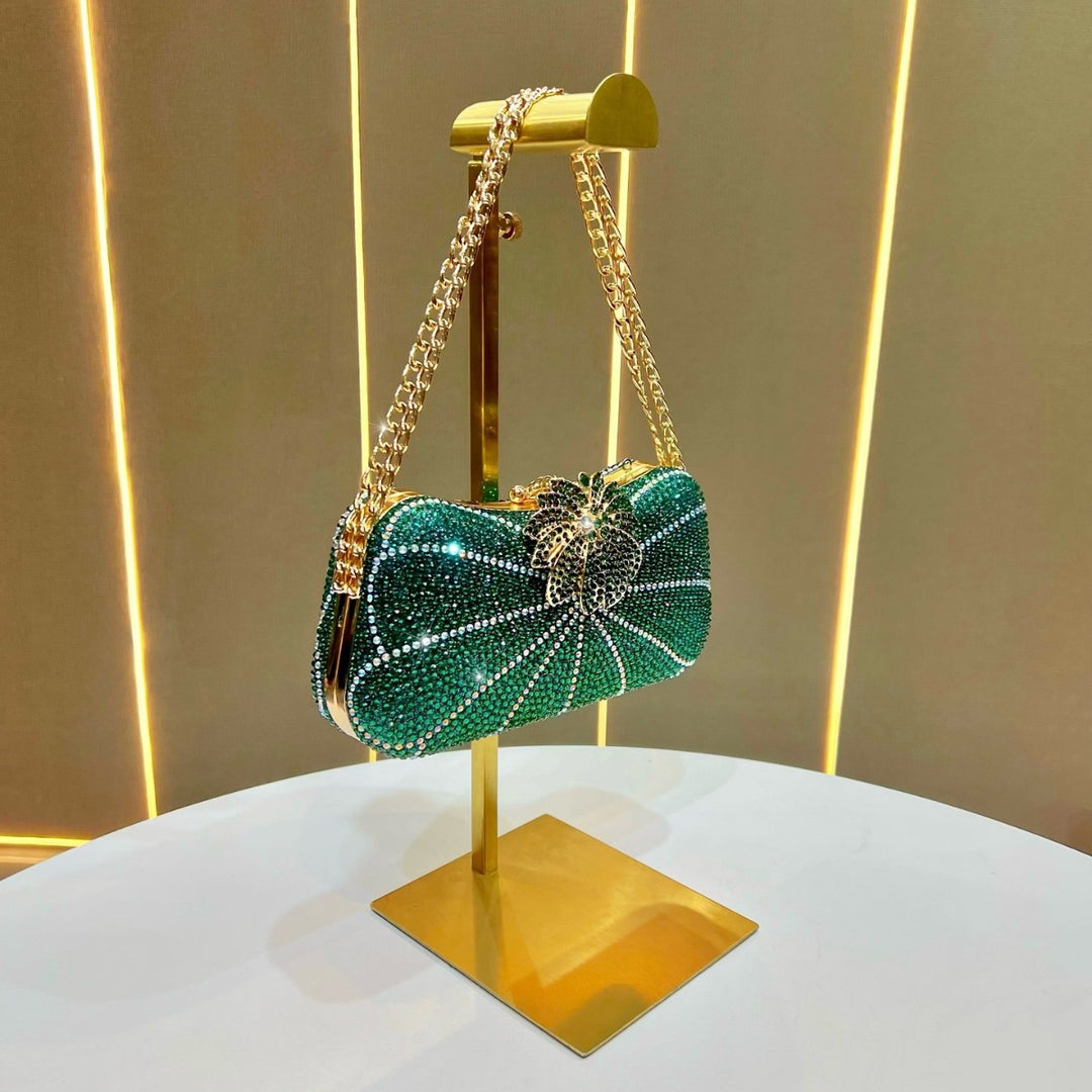 Rhinestone-Studded Evening Purse