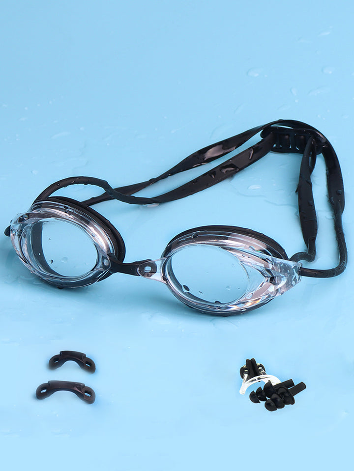 Swimming goggles with adjustable head strap and comfort nose piece Stornfield