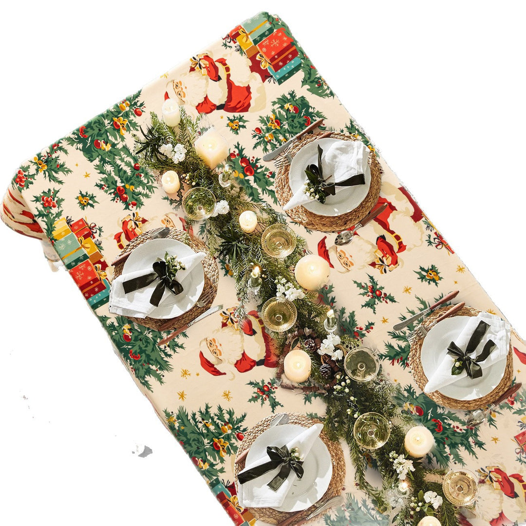 Christmas tablecloth made of cotton blend fabric with water-repellent surface and festive pattern Stornfield