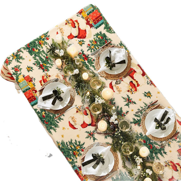 Christmas tablecloth made of cotton blend fabric with water-repellent surface and festive pattern Stornfield
