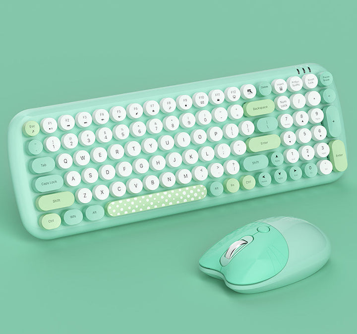 Retro-Inspired Wireless Keyboard and Mouse Set Stornfield