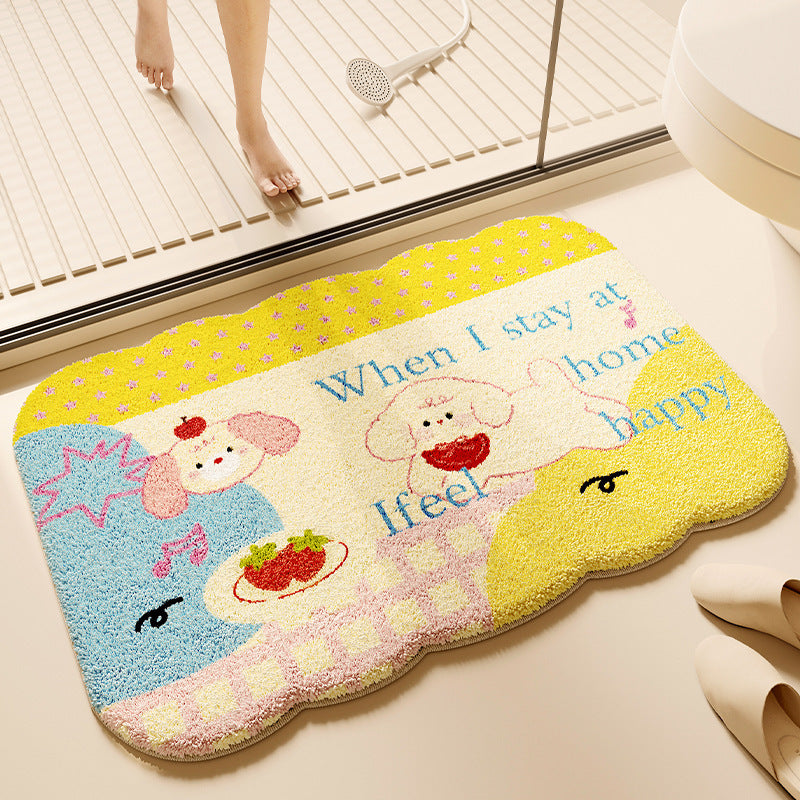 Decorative Plush Bath Mat for Bathroom