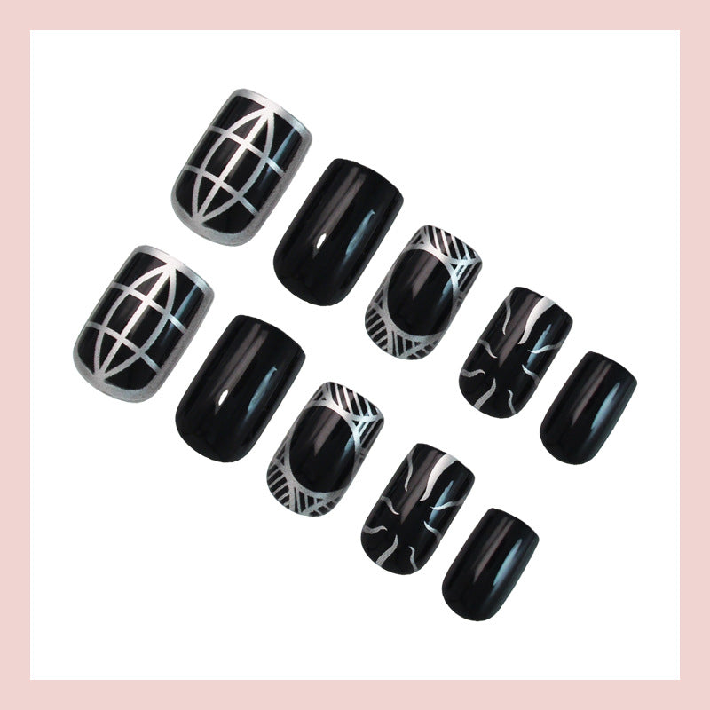 Artificial nail set with geometric design Stornfield