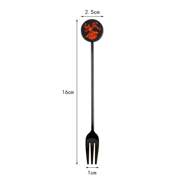 Long Bar Spoon Cocktail Stirring Spoon made of Stainless Steel with Halloween Ghost Design