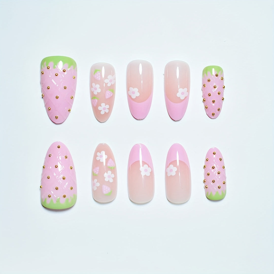 Artistic Kiss-Themed Press-On Nail Art Stornfield
