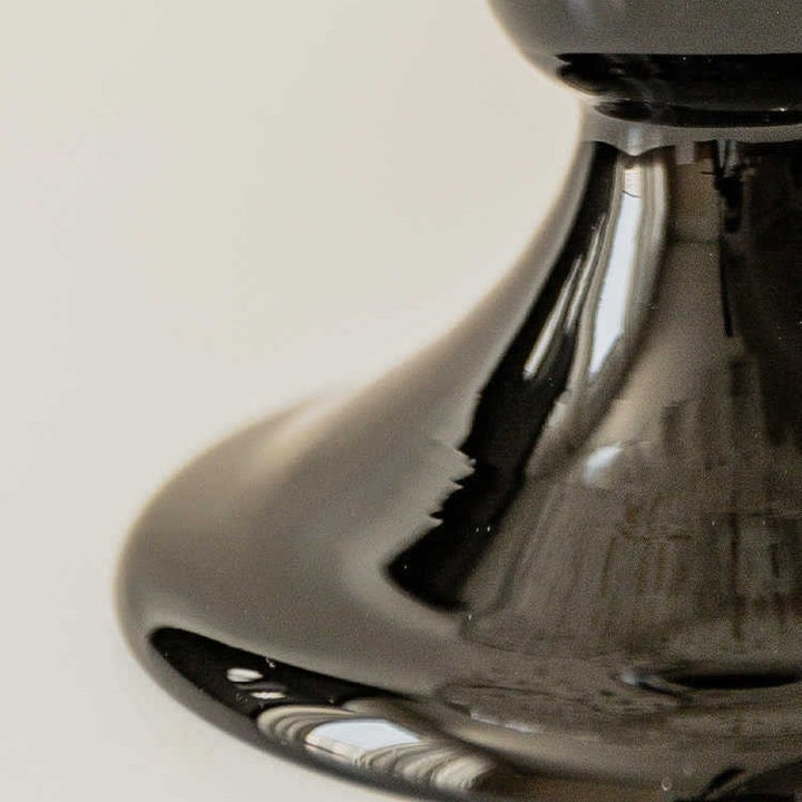 Decorative Blown Glass Ribbed Bulb Vase with Goblet Pedestal Stornfield
