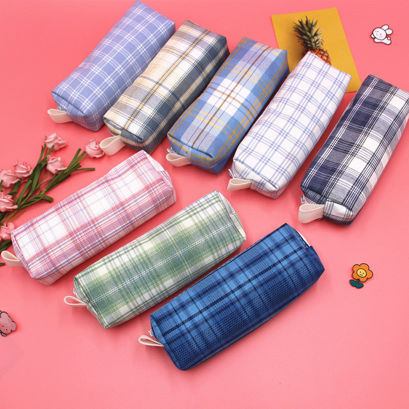 Textured Plaid Pencil Case Stornfield