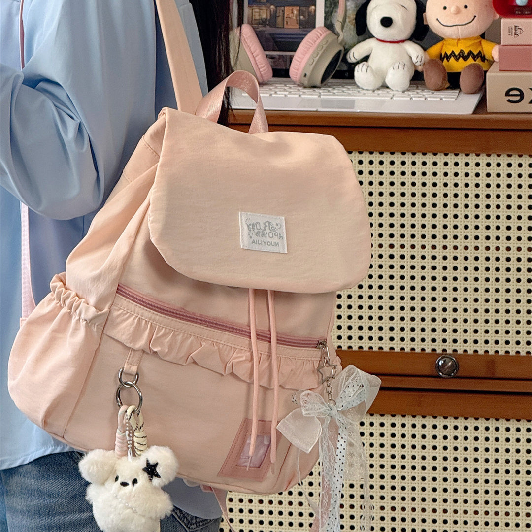 Stylish Ruffled Design Back-to-School Backpack Stornfield