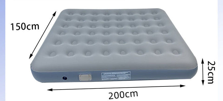 automatic inflate double flocked air mattress with integrated electric pump and raised edge comfort Stornfield