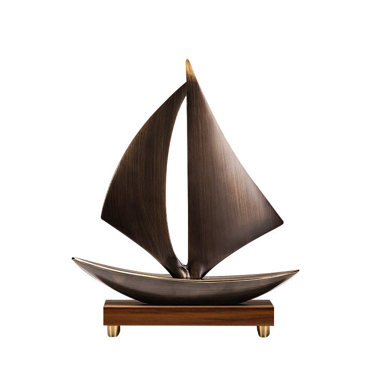 Nautical-Themed Decorative Sailboat Sculpture