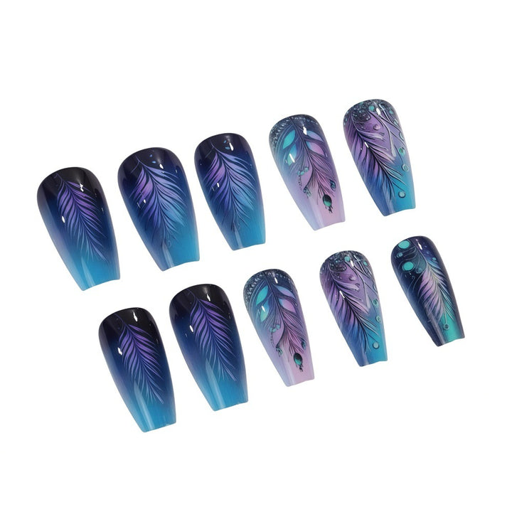 Artistic design nails with feather decoration Stornfield